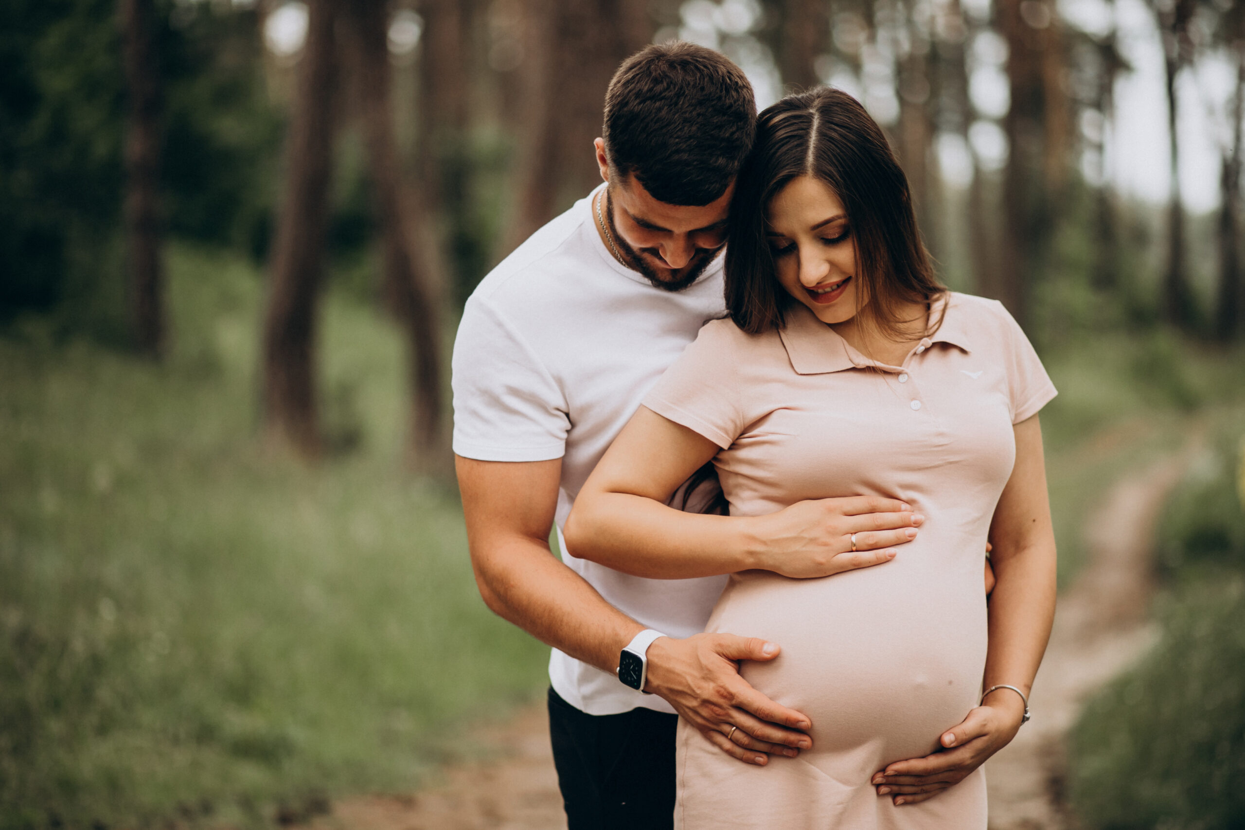 Couple pregnant, waiting for a baby